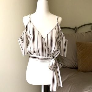 Lunik Cold-Shoulder Side-Tie Top